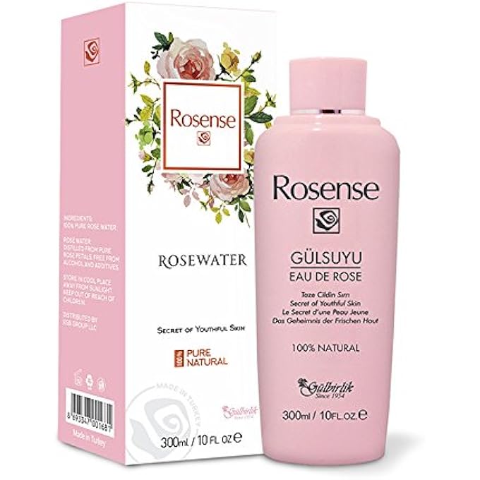 Rosense 100% PURE NATURAL VEGAN TURKISH ROSEWATER 300ML/10 OZ HYDRATING ROSE WATER FACE TONER (NO ADDITIVES, NO CHEMICALS, NO PRESERVATIVES) - Image 1